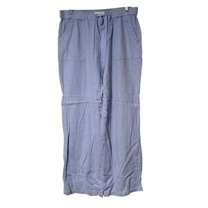 Land 'n Sea Wide Leg Pants Womens Large Blue Woven Drawstring Trousers
